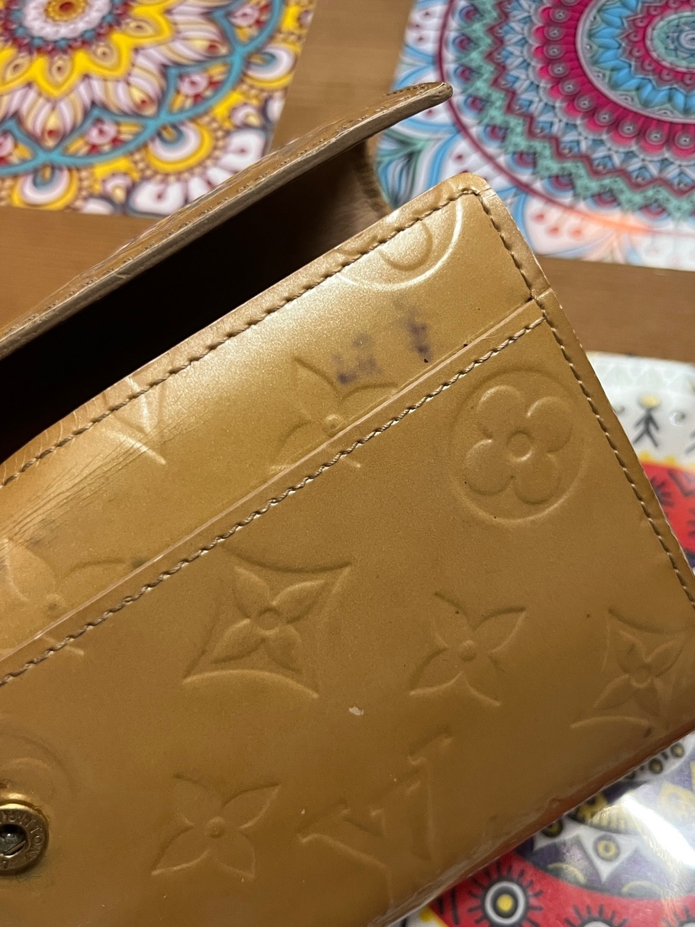 Louis Vuitton Vernis Monogram Shiny Golden Wallet project authentic - Picture 13 of 16